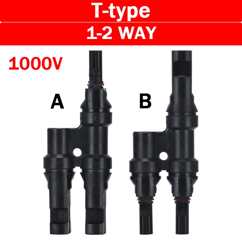

Фотогальванический Солнечный разъем, 1/5 комплектов, 1000 В, T-образный, 3, 4, 5, 6, 7, вилка и гнездо, панель модуля батареи, вилка PV, провод