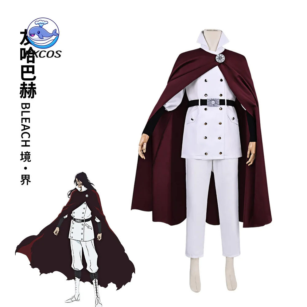 Фото Костюм для косплея KKCos BLEACH Yhwach: полный комплект униформы Ванденрих, белая военная форма, красный плащ, для Хэллоуина и карнавала №2