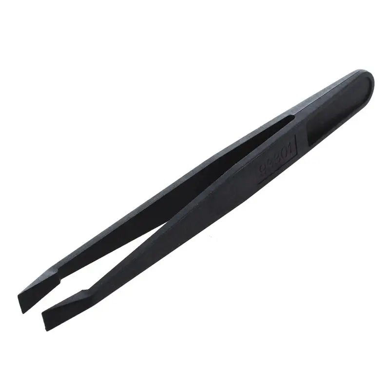 

Manual Tool Black Plastic Flat Tip Anti-Static Tweezers