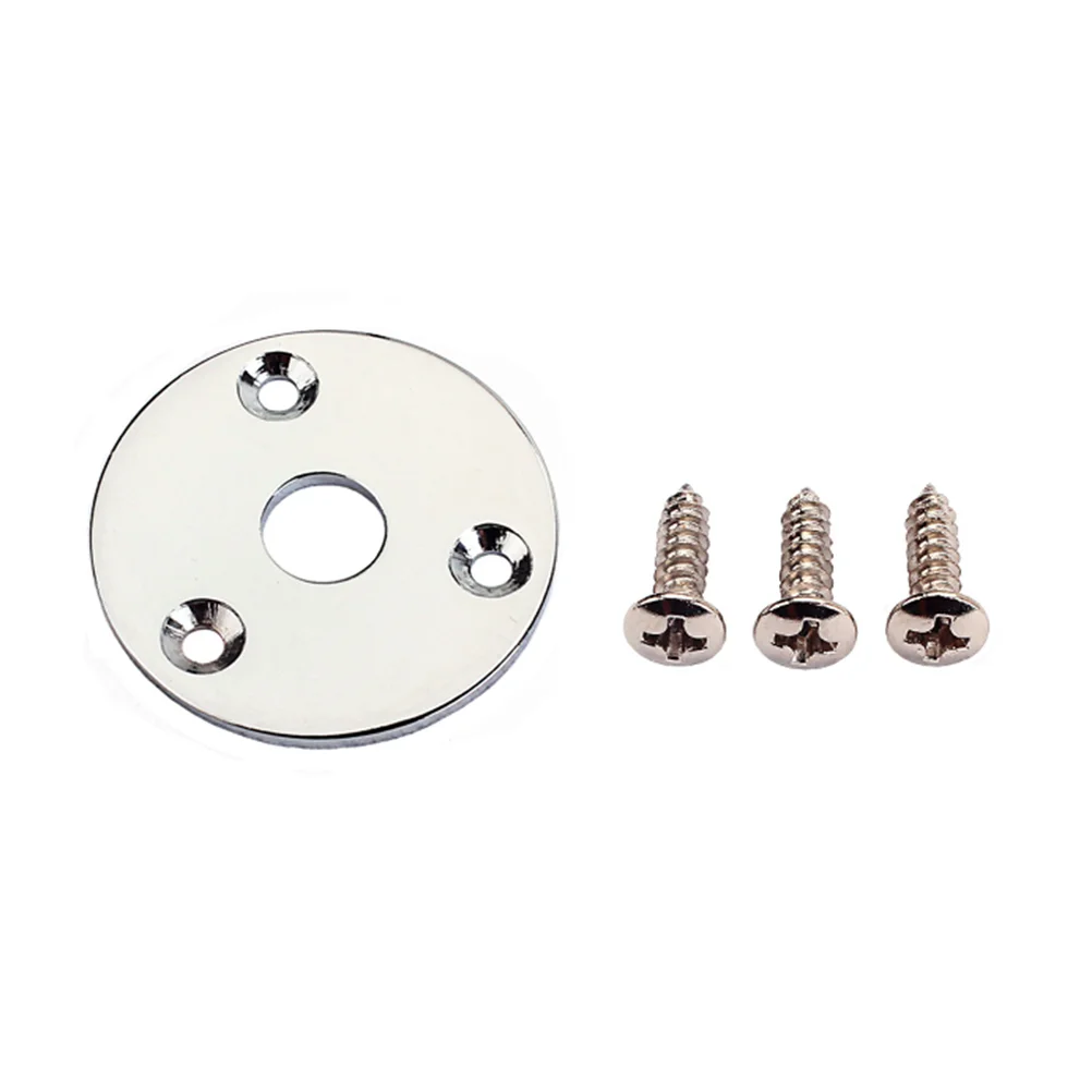 

Round Guitar Jack Plate Indented 1/4 Inch Guitar Pickup Output Input Jack Socket Plate Metal Jack Plate With Screws for
