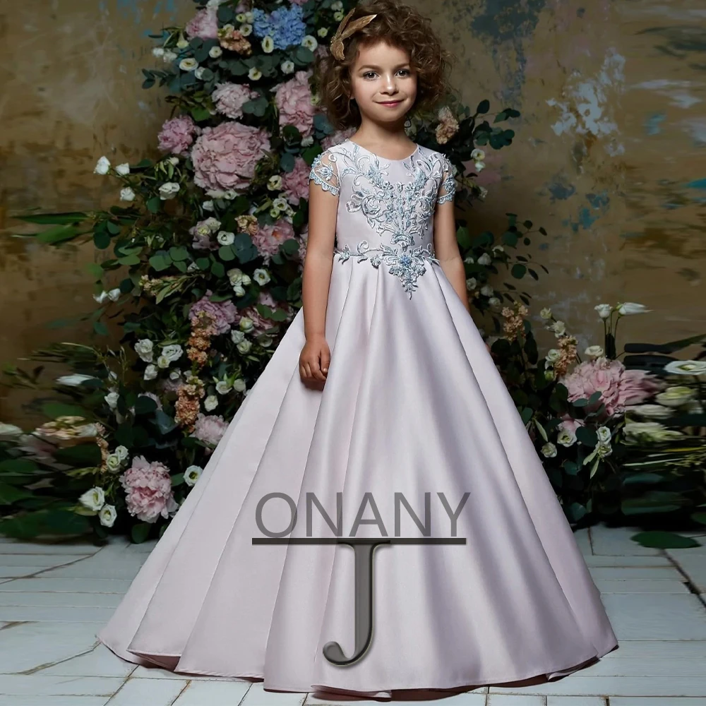 

JONANY New Arrival 2023 Flower Girl Dress Satin Appliques Made To Order Birthday Pageant Communion Robe De Demoiselle Baby Party