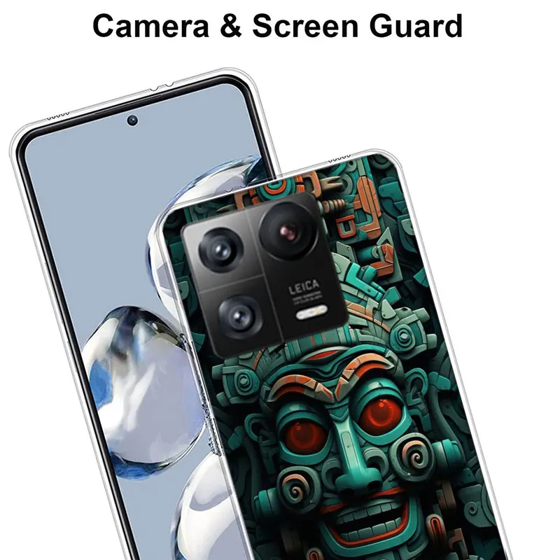 Aztec Maya Stone Прозрачный Роскошный чехол для телефона Xiaomi Mi 13 12 12T Pro 11 Ultra 11T 11i 10 10T 9 9T 8