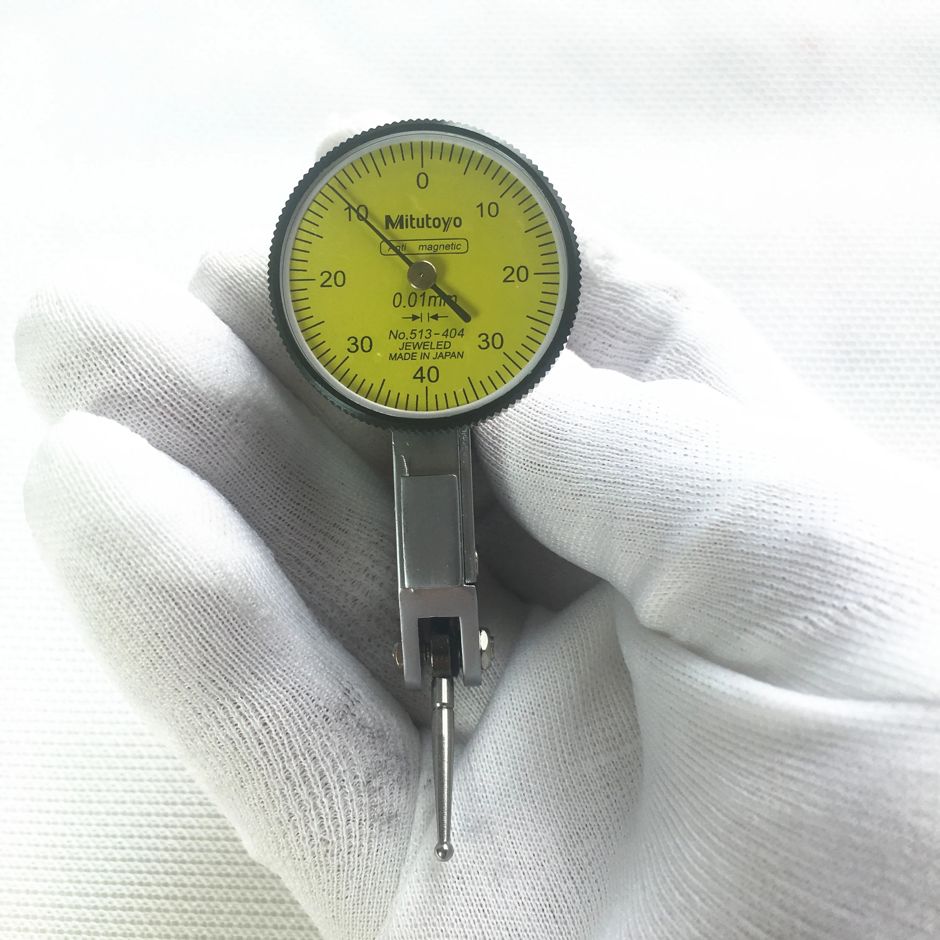 

Индикатор циферблата Mitutoyo № 404-0,01, измерительный инструмент с аналоговым циферблатом, диапазон измерений 0-0,8 мм, диаметр 32 мм