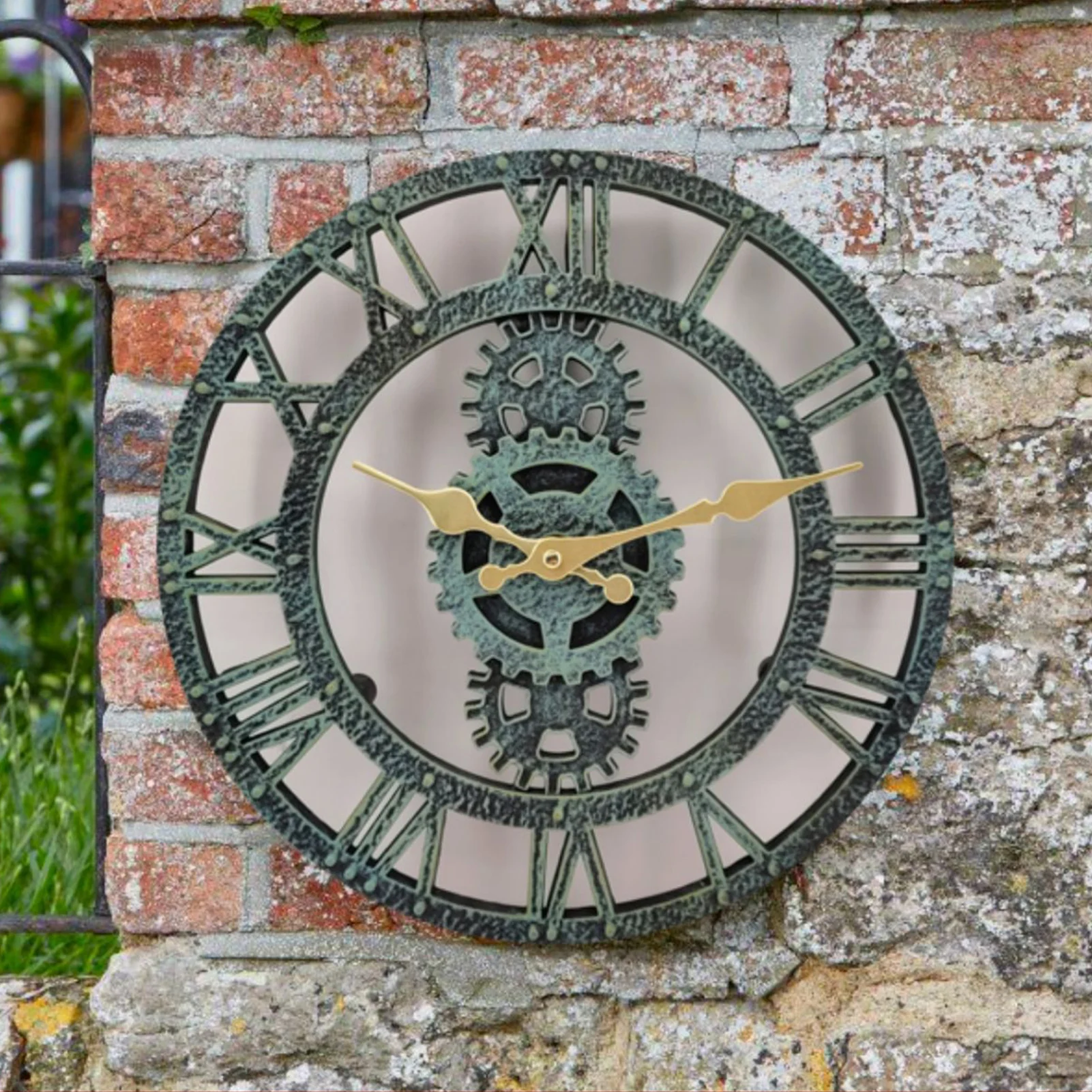 

Настенные часы с римскими цифрами, креативные водонепроницаемые Винтажные Украшения для улицы и сада