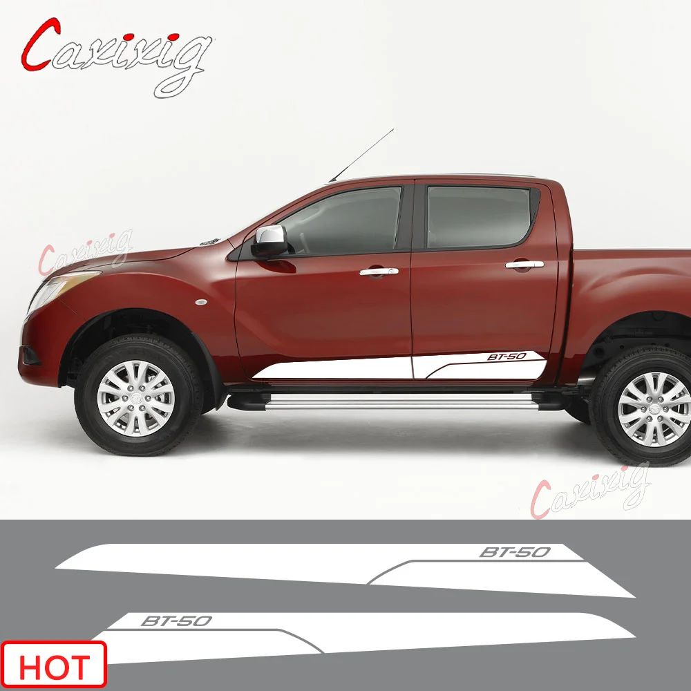 

Наклейки на дверь автомобиля, боковая юбка, полосы, наклейки для Mazda BT50, графика грузовика, виниловая пленка, Буквенный декор, чехол, автомоби...