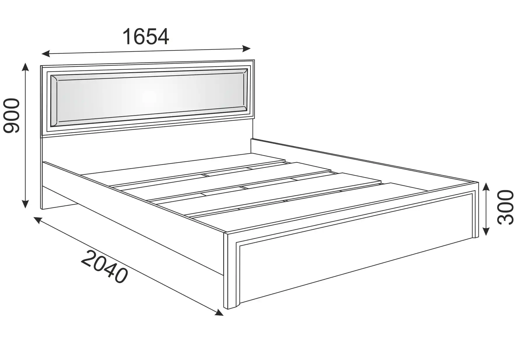 Кровать Беатрис 1 6 с мягкой спинкой и настилом М 09 ЛДСП/Накладки МДФ |