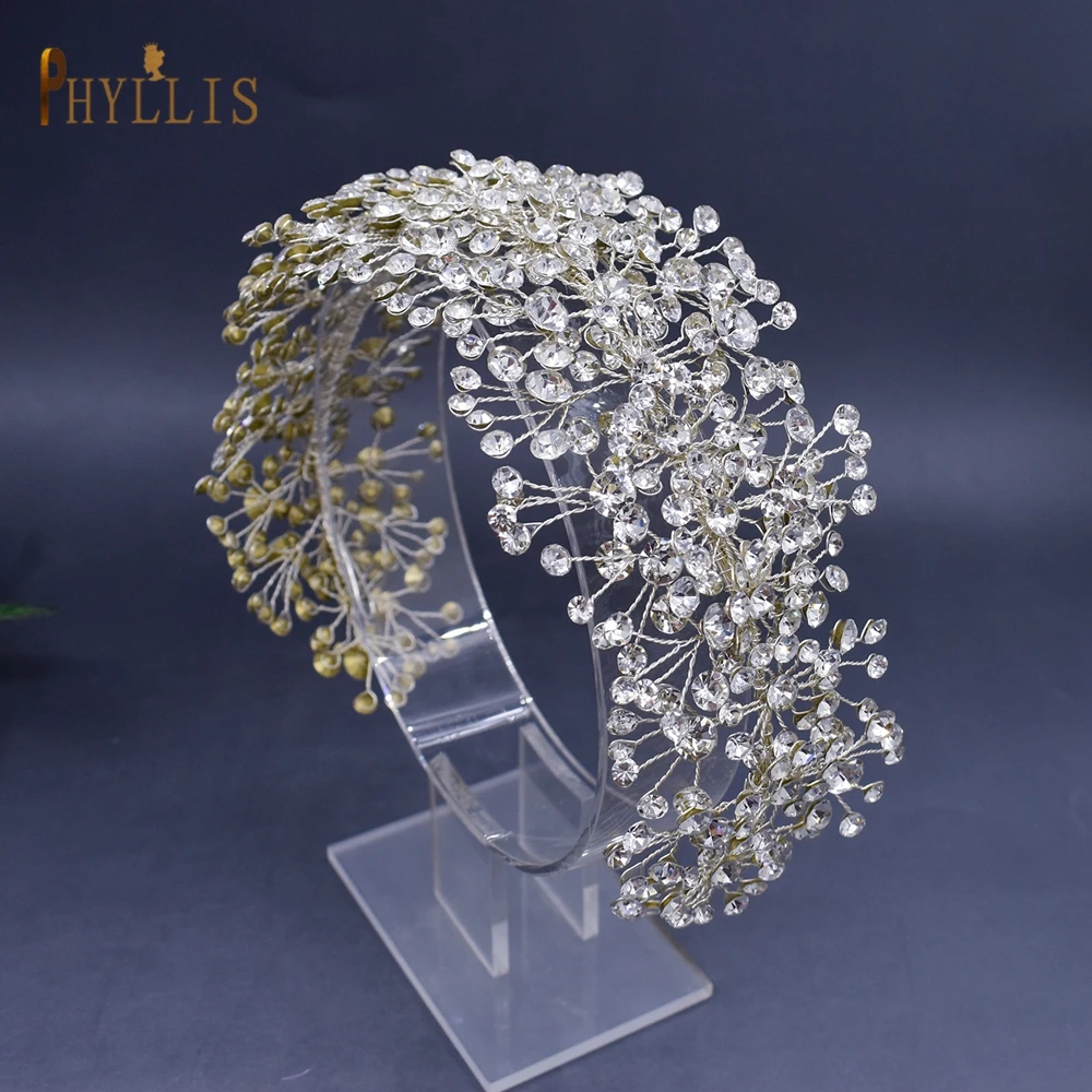 A107 Rhinestone Wedding Headband Headwear Bridal Tiara Luxury Hair Wedding Accessories Boho Headpiece Handmade Hair Jewelry