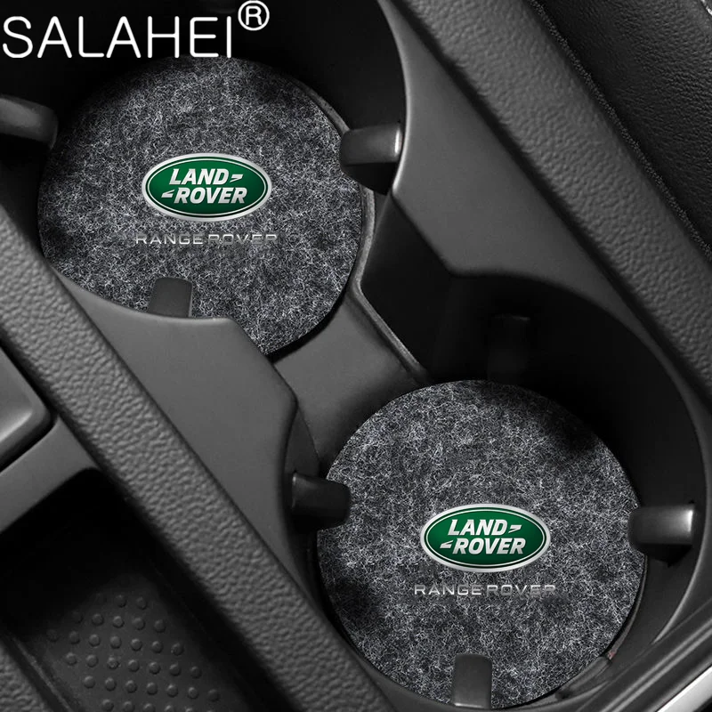

2Pcs Car Leather Water Cup Slot Pads Non Slip Mats For Land Rover Range Rover Freelander Evoque SV SVR Auto Interior Accessories