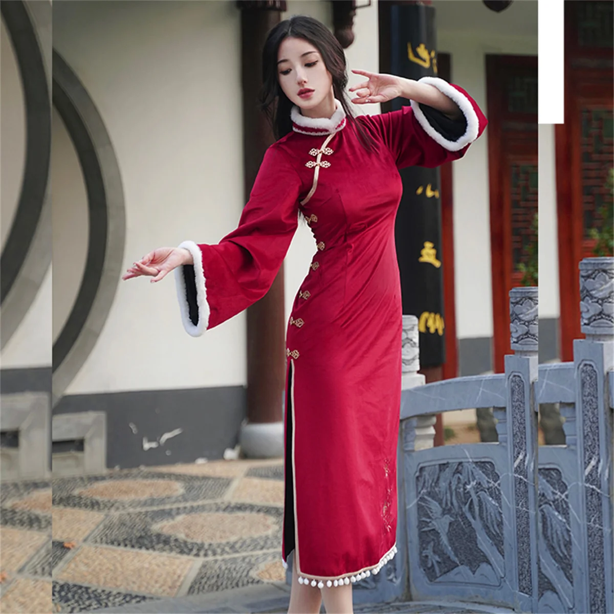 Китайский элегантный винтажный стиль Лолита косплей Нежные Девушки Op зимний