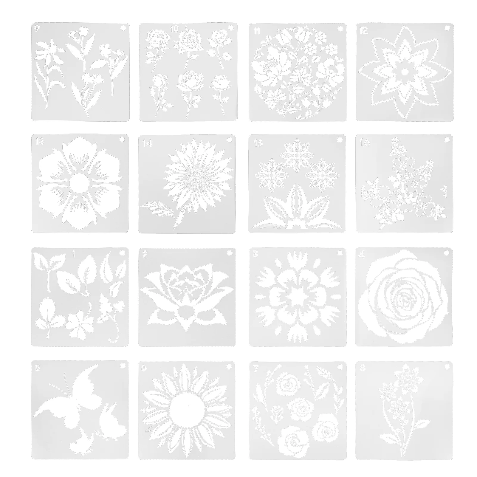 

20 шт. серия подсолнухов DIY Рисование полые шаблоны DIY Рисование Шаблоны