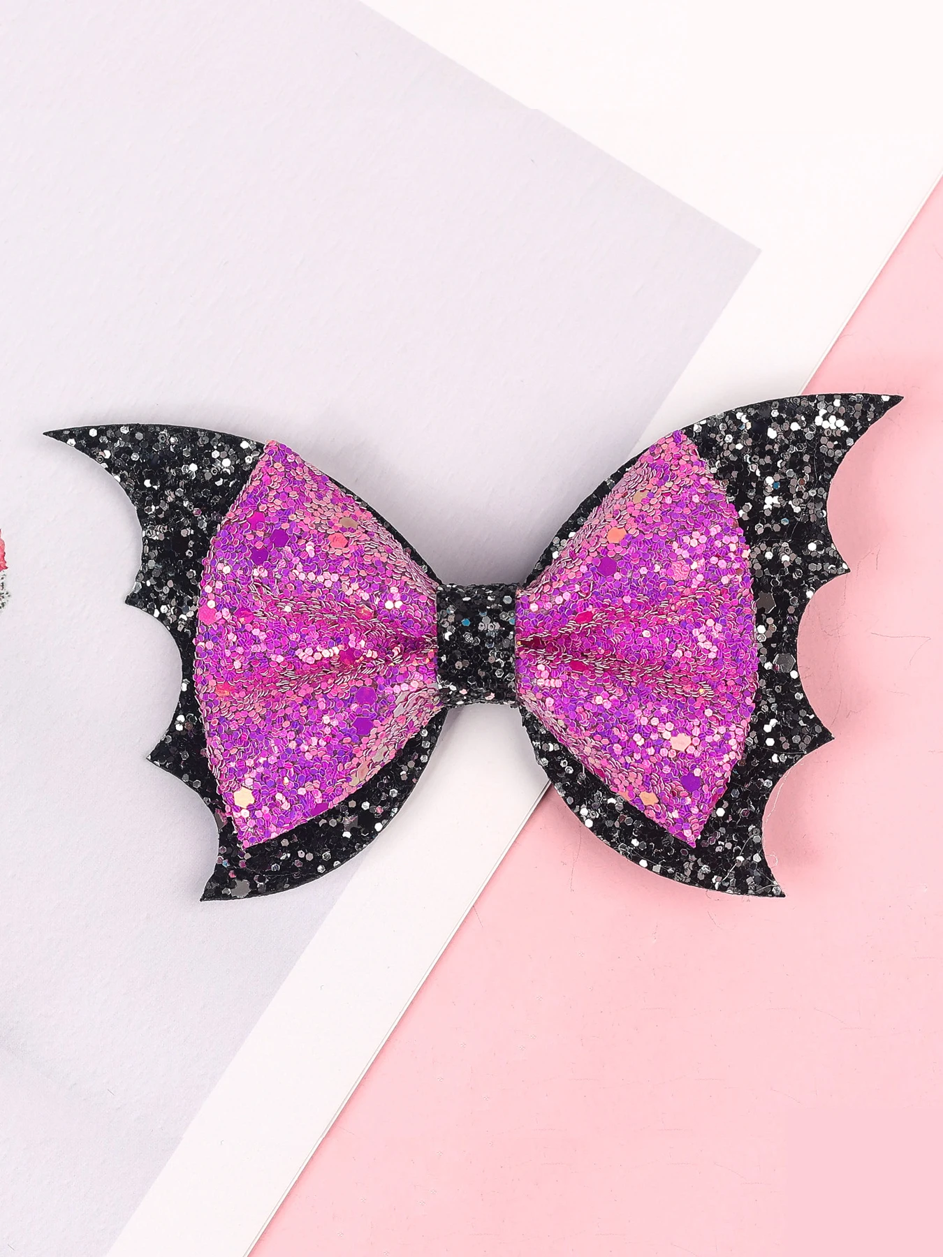 Цельные заколки для Хэллоуина волос с бантом и крыльями летучей мыши челки