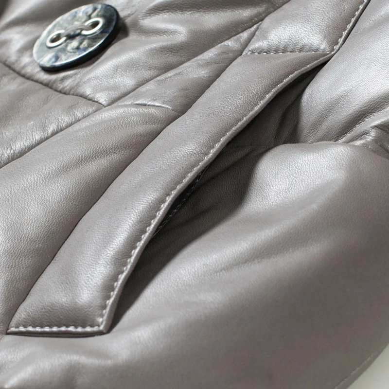 Genuine Leather Jacket Women 2022 Winter High Quality Real Fox Fur Collar 100% Sheepskin Coat Female Clothing Korean Overcoat