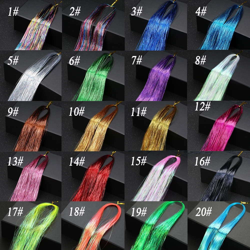 Sparkle Hair Tinsel Bling Hair Extensions Rainbow Color For Girls And Women Hair Styling Synthetic Accessories Tools enlarge