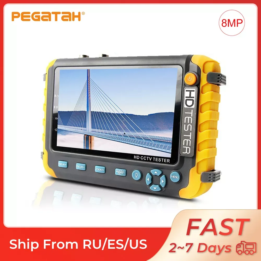 

NEW2023 PEGATAH IV8W 8MP AHD/CVI/TVI CVBS CCTV Tester CCTV Cameras Tester AHD Testers with HDMI VGA Input Video Tester CFTV Mini