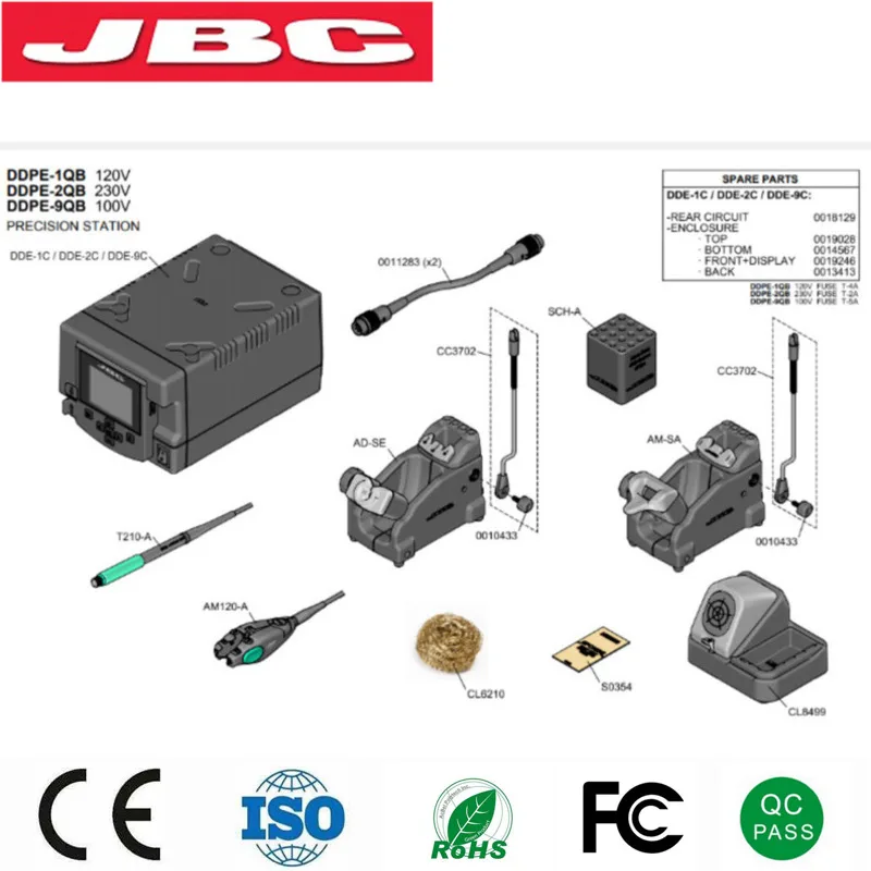 Buy JBC DDPE 2QE DDE محطة الدقة JBC T210 AM120 محطة مزدوجة لحام محطة إعادة العمل للهاتف PCB SMD IC أدوات إصلاح لحام