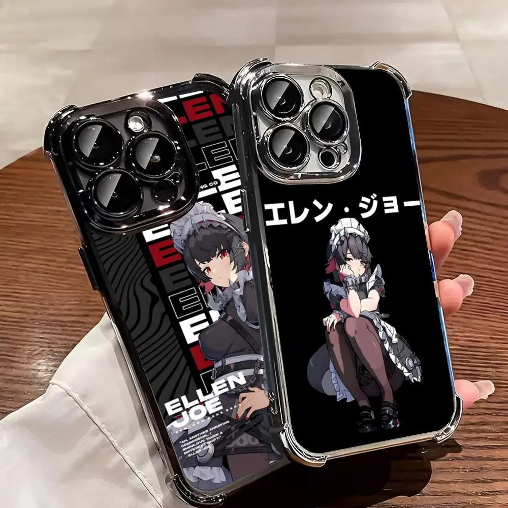 Чехол для телефона Zenless Zone Zero Ellen Joe с гальваническими углами чехол Iphone 16 15 Pro 14 13 Mini