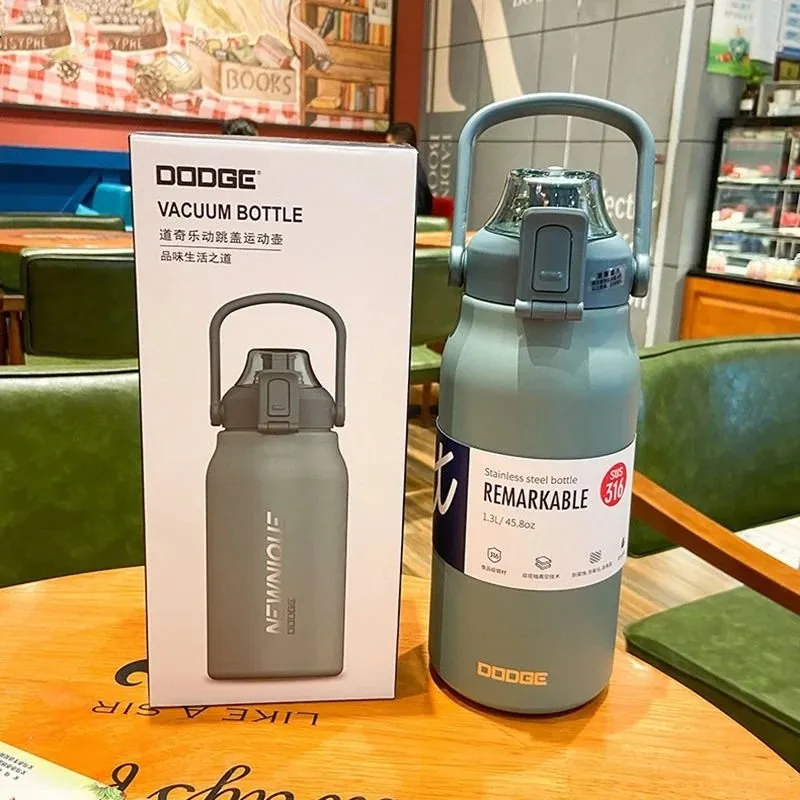 

Портативная термобутылка для горячих напитков из нержавеющей стали, термосы, вакуумная фляжка с соломинкой, Термокружка, милая чашка для фи...