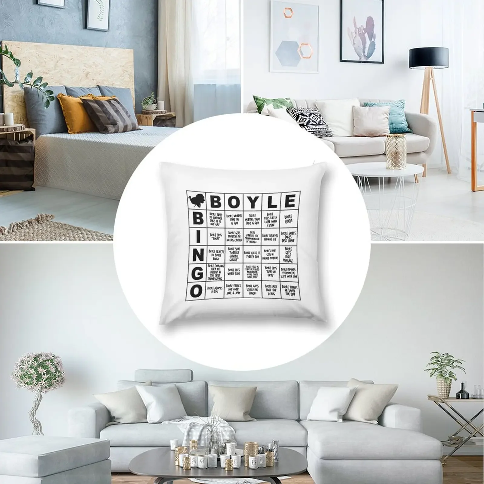 Boyle Bingo - B99 Декоративная подушка Роскошные диванные подушки Прямоугольные