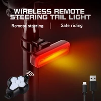 wireless remote control bike taillight usb rechargeable bicycle tail rear light turn signal braking warning led cycling lantern