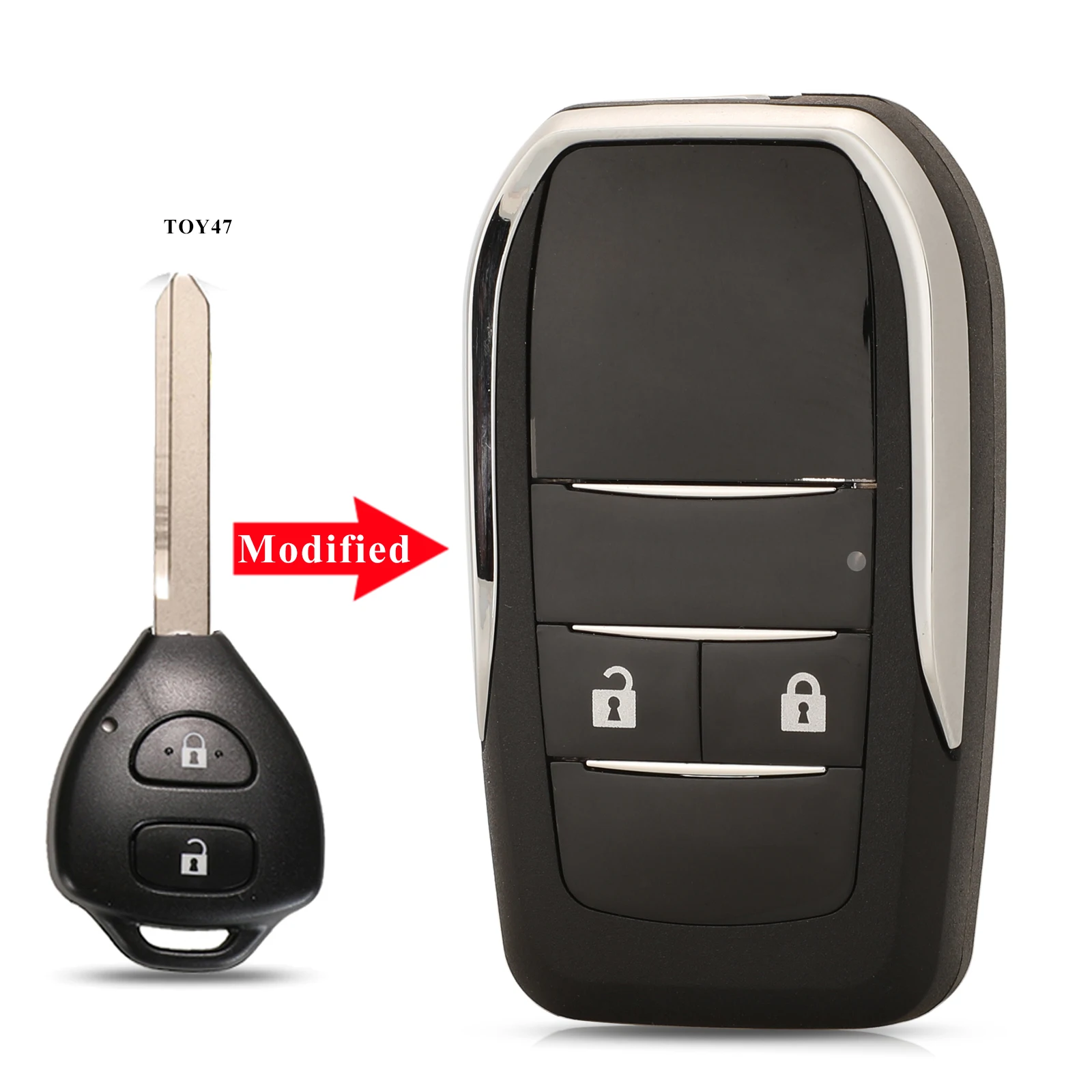 

Замена jingyuqin 2/3/4BT, Модифицированная задняя крышка для Toyota Corolla Camry Auris TOY47, обновленный складной чехол для ключа