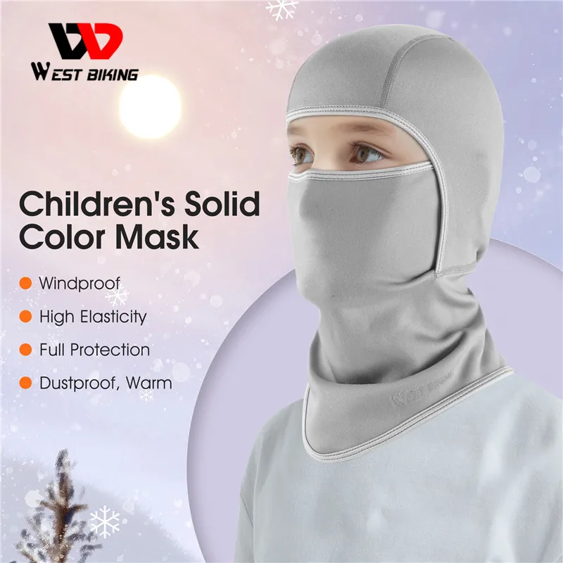 

WEST BIKING Fleece Children MTB Cycling Hat Winter Bicycles Face Cap Skiing Warm Balaclava Sports Bike Kid Helmet Liner Scarf