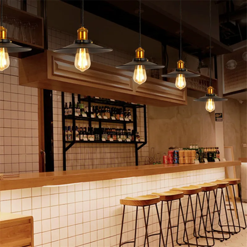 Ancient Industrial Chandeliers Led Iron Pendant Light Single Head Nostalgic Use Restaurants \ Bar Commercial Lighting Fixtures