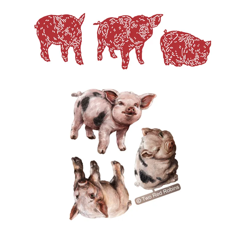 

Piglet Parade Die Set Metal Cutting Dies Craft Embossing Make Paper Greeting Card Making Template Diy Handmade 2022 New