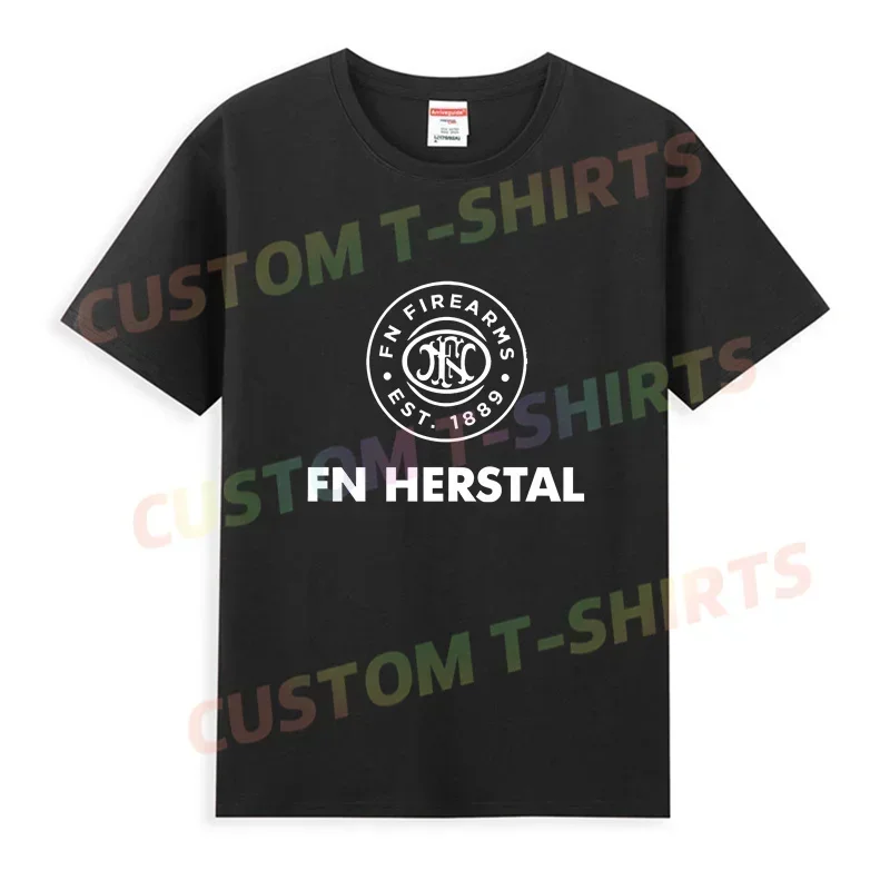 Фото Мужская футболка, повседневная, новая, с логотипом Fn Herstal Firearms Guns, графическая, большого размера, удобная, уличная одежда, S-3XL, крутая футболка №1