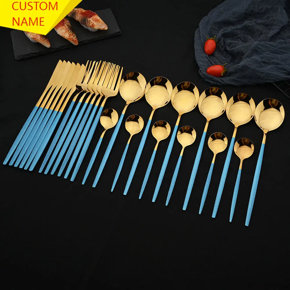 

24 шт., столовые приборы из нержавеющей стали в западном стиле