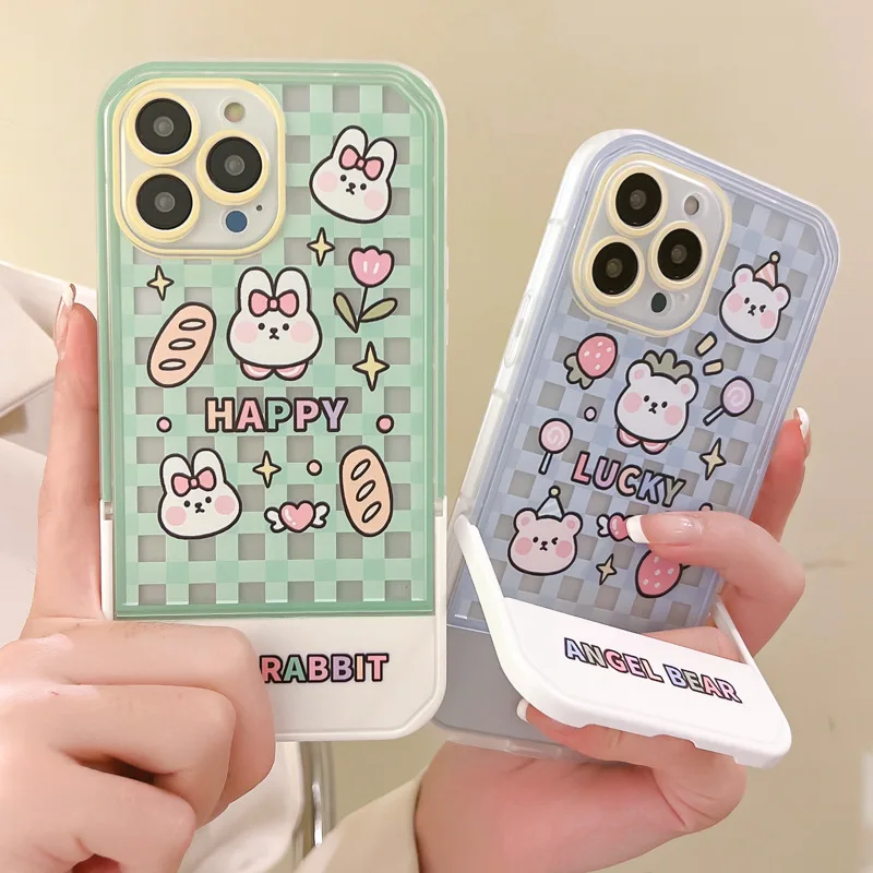 

Miffy Kawaii Suitable for Iphone13Pro Invisible Bracket Iphone Phone Case 11/12Pro Cartoon Xsxr Creative Phone Case 78P