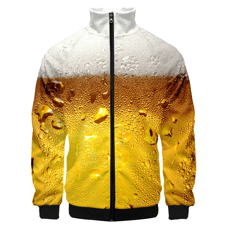 

Celebration Beer 3D Printed Man Female Outwear Pullover Flight Pilot Thick Bomber Jacket Streetwear Zipper Coat Baseball Jacket