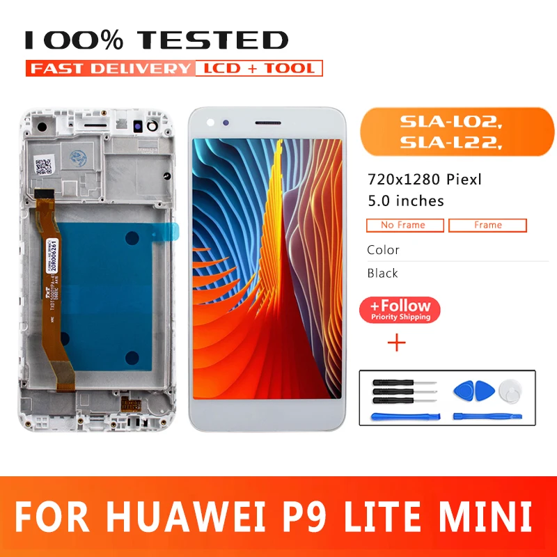 

ЖК-дисплей 5,0 дюйма для Huawei P9 Lite Mini с сенсорным экраном и дигитайзером в сборе
