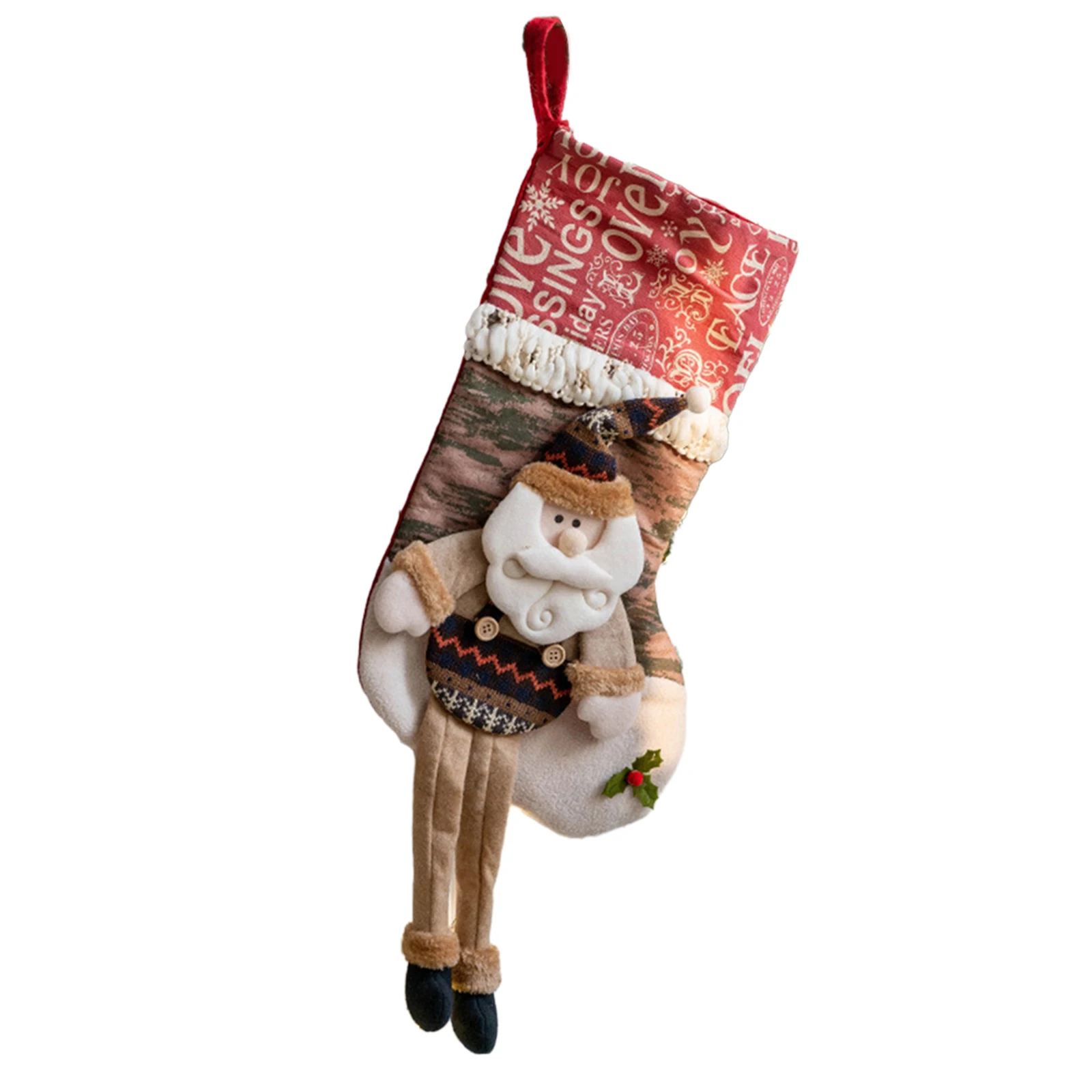 

Christmas Stockings Socks Gift Bag Santa Santa Claus Snowman Fireplace Hanging Stockings Xmas Tree Ornaments Decor Navidad 2024