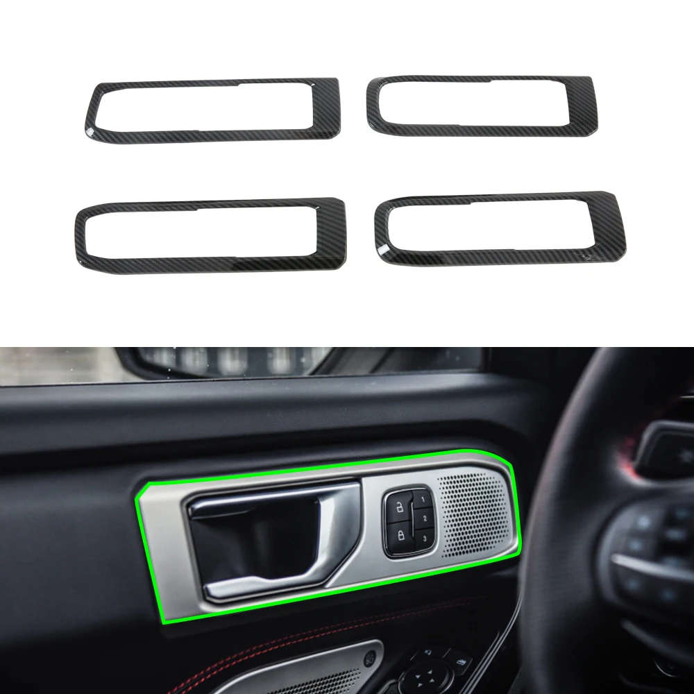 

ABS Imitate Carbon Black Car Interior Accessories Inner Inside Door Handle Bowl Cover Trims For Ford Explorer 2020