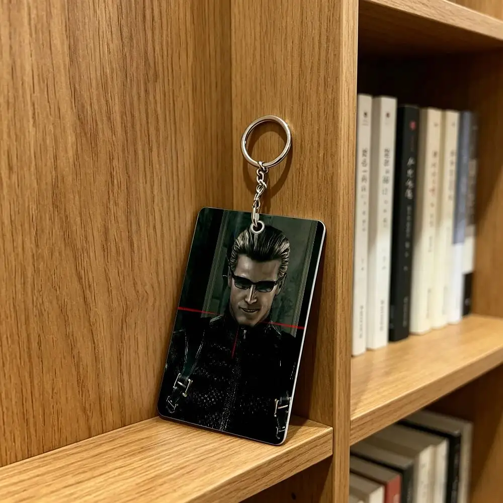Фото Забавный брелок-держатель для карт A-Albert Wesker: для банковских, рабочих, студенческих и проездных карт, защитный чехол №3
