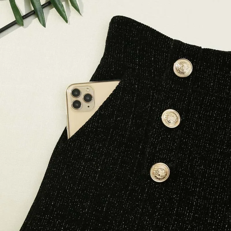 Spring Autumn Shorts Women Loose Tweed Slim Button High Waist Shorts Korean Fashion Casual Ladies All-match Pants ropa mujer