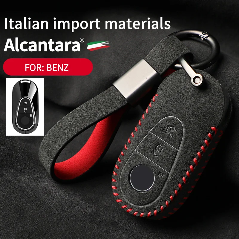 

Alcantara suede for mercedes benz car key case a b c w203 w211 w204 cls clk e class w213 s cla class slk amg car key case cover