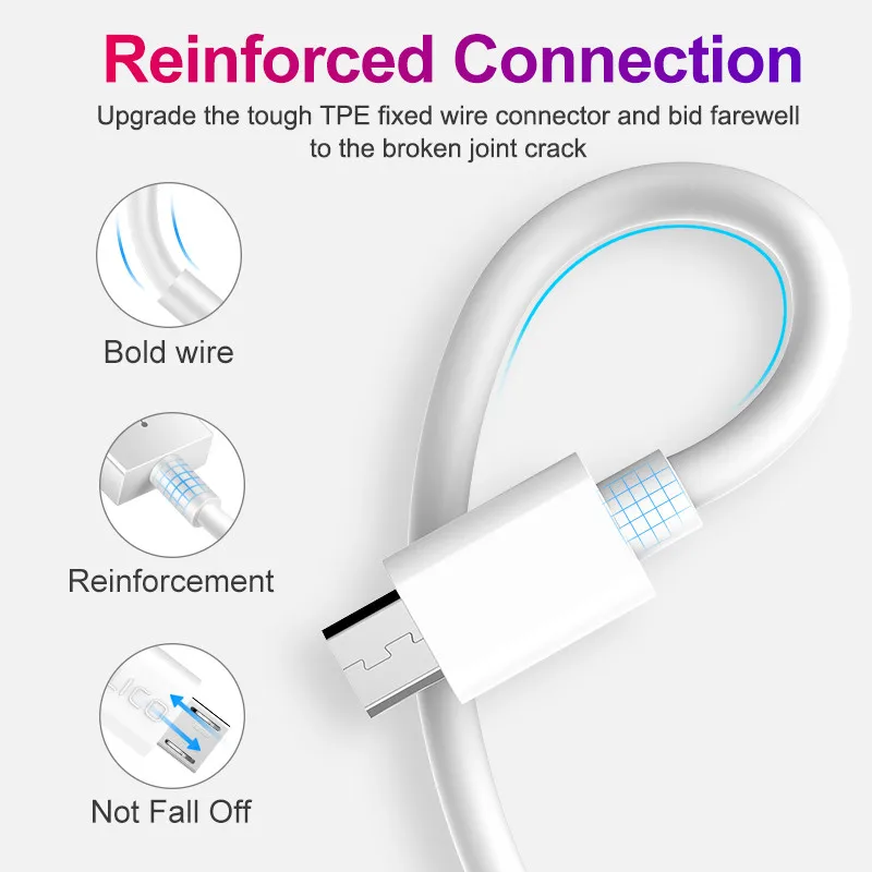 Original Micro USB Cable Fast Charging For Redmi 7 7A Note 5  Mobile Phone Microusb USB Cable For Samsung S6 S7 Micro USB  Cable