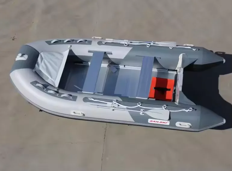 Фото Одобренная CE надувная лодка 430 см из алюминиевого пола или пола Airmat можно добавить подвесной двигатель №3