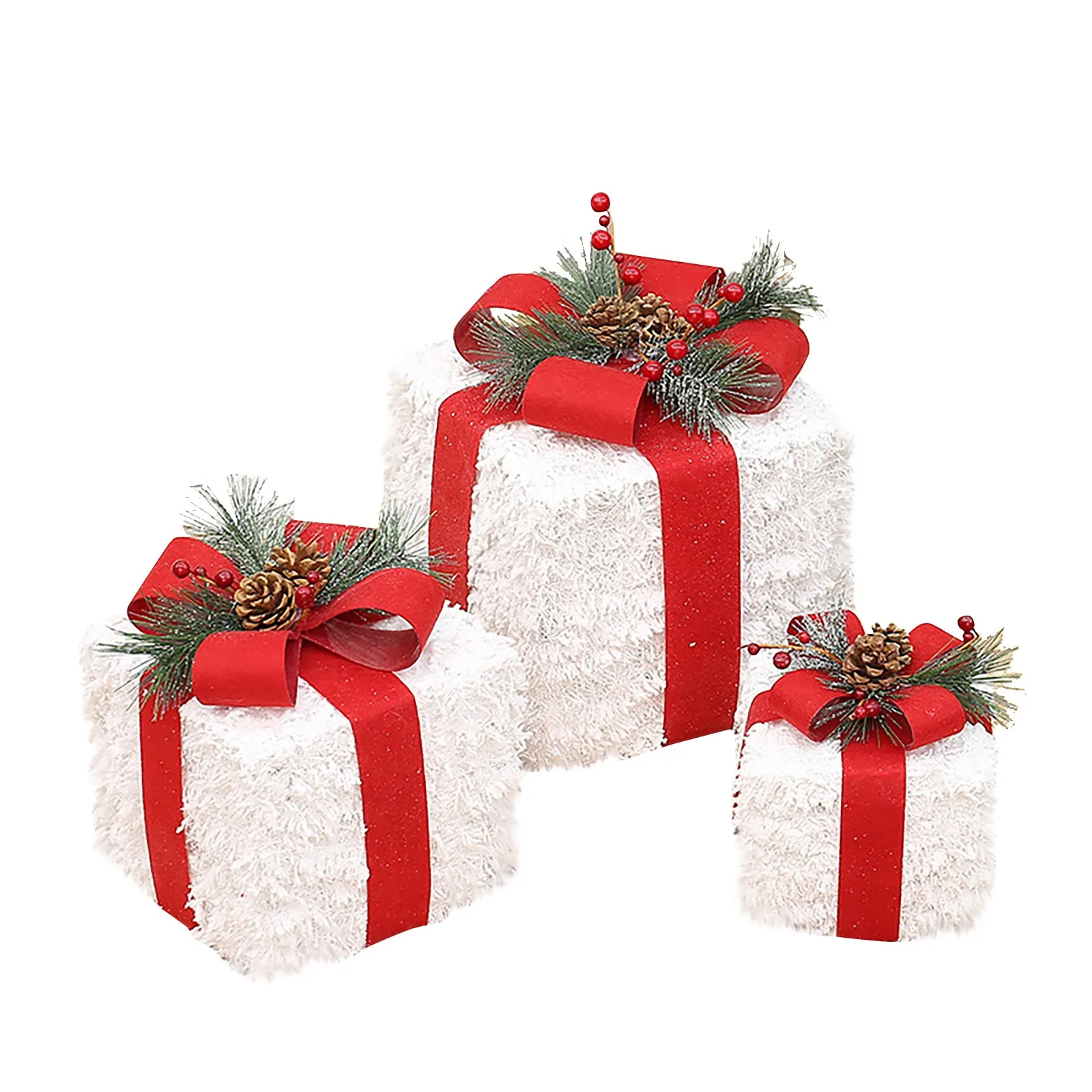 2024 рождественские украшения набор из 3 рождественских подарочных коробок с