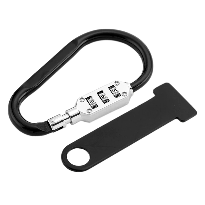 

1Set Motorcycle Helmet Combination Code Lock + T-Bar Rubber Anti-Theft Black