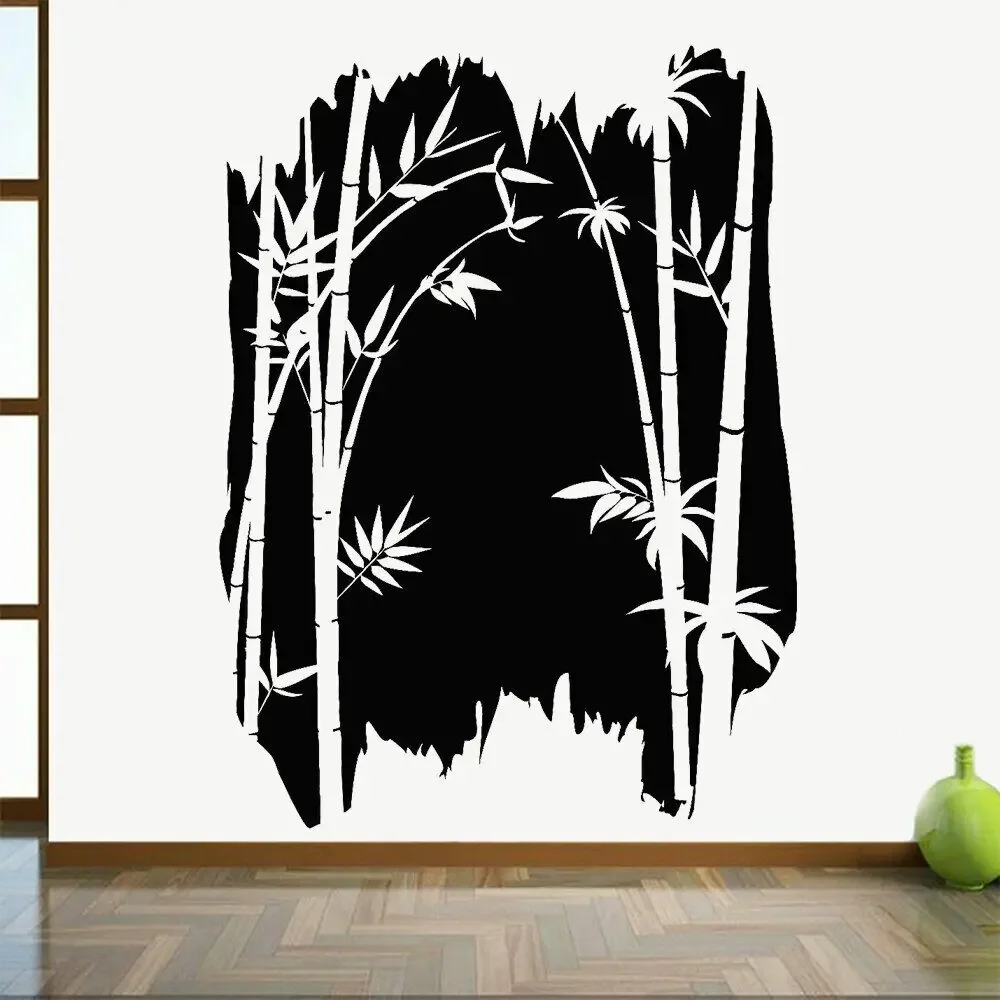 Виниловая настенная наклейка с растениями Бамбуковая ветка тростника дерева