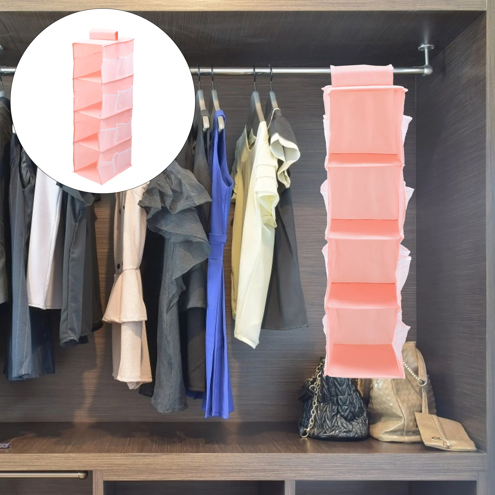 

Hanging Wardrobe Storage Sock Shelves Closet Organizer Shelf Handbag Clothes Bins Cloth Accessories Shoes Holder Hanger