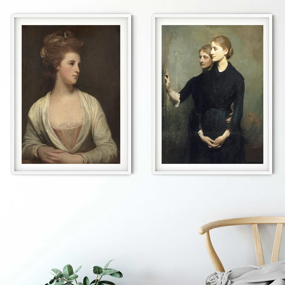 

Vintage Elegant Woman Portrait-painting Wall Art Canvas Prints Antique Poster Retro Picture For Livingroom Bedroom Home Decor
