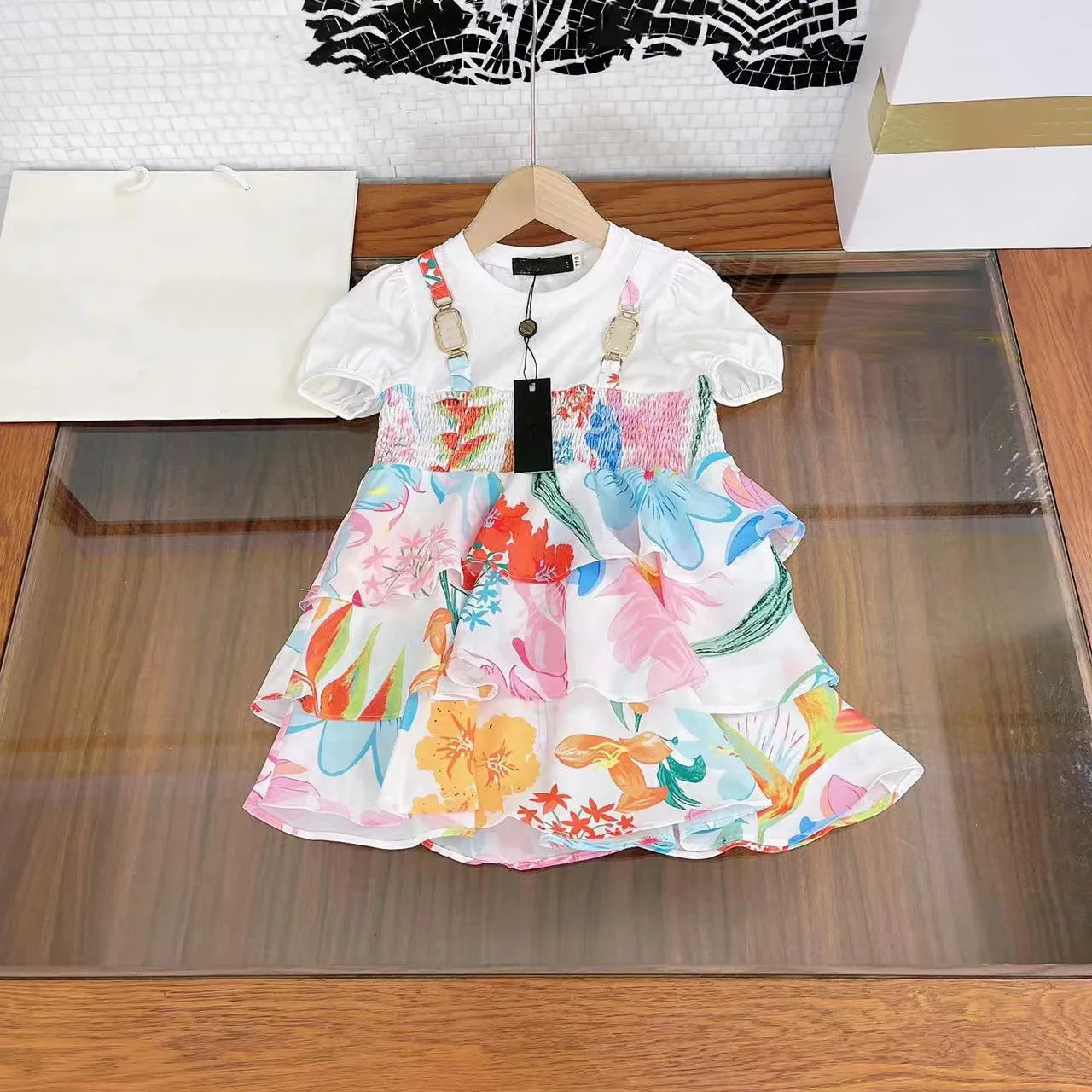 

Платье для девочек, новинка 2021, летнее синее детское летнее платье без рукавов, женское платье принцессы с коротким рукавом для девочек 3, 4, 6,...