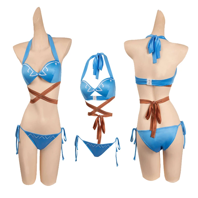 

Anime Zelda Cos Tears of the Kingdom Link Cosplay Costume Sexy Bikini Swimsuit For Girls Halloween Carnival Party Disguise Suit