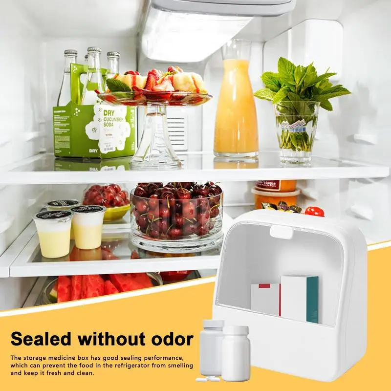 

Refrigerator Door Organizer Box With Magnetic Cover Fridge Storage Bins Multi Functional Kitchen Storage Box For Foods Cosmetics