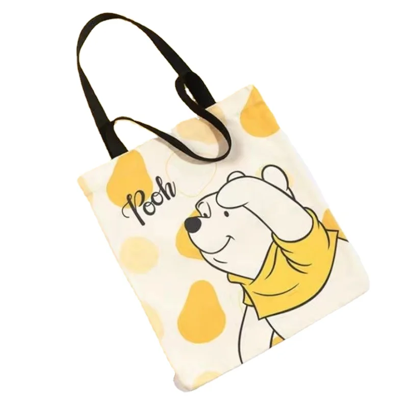 

Disney Shoulder Bag for Women Girl Canvas Winnie The Pooh Large Capacity Cute Durable Student Tote Bag Handbags Free Shipping