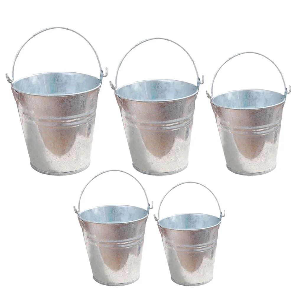 

5 Pcs Tin Bucket Vintage Home Decor Souvenirs Gift Pails Crafts Mini Toy Container Galvanized Iron Basket Baby