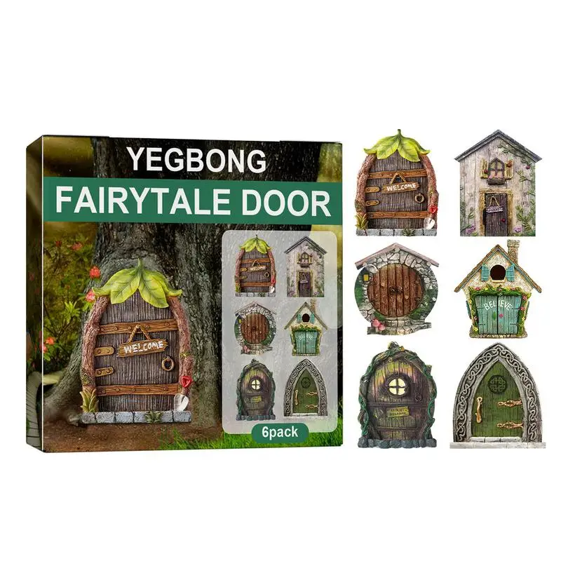 

Миниатюрный Сказочный эльф, деревянная дверь, сделай сам, живопись, винтажный декор, кукольный домик, садовые аксессуары, двери гном, пейзаж, ручная работа, подарок